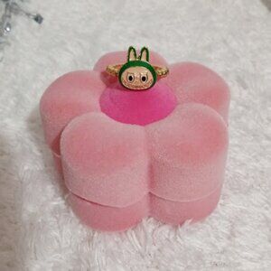 Goldplated labubu ring